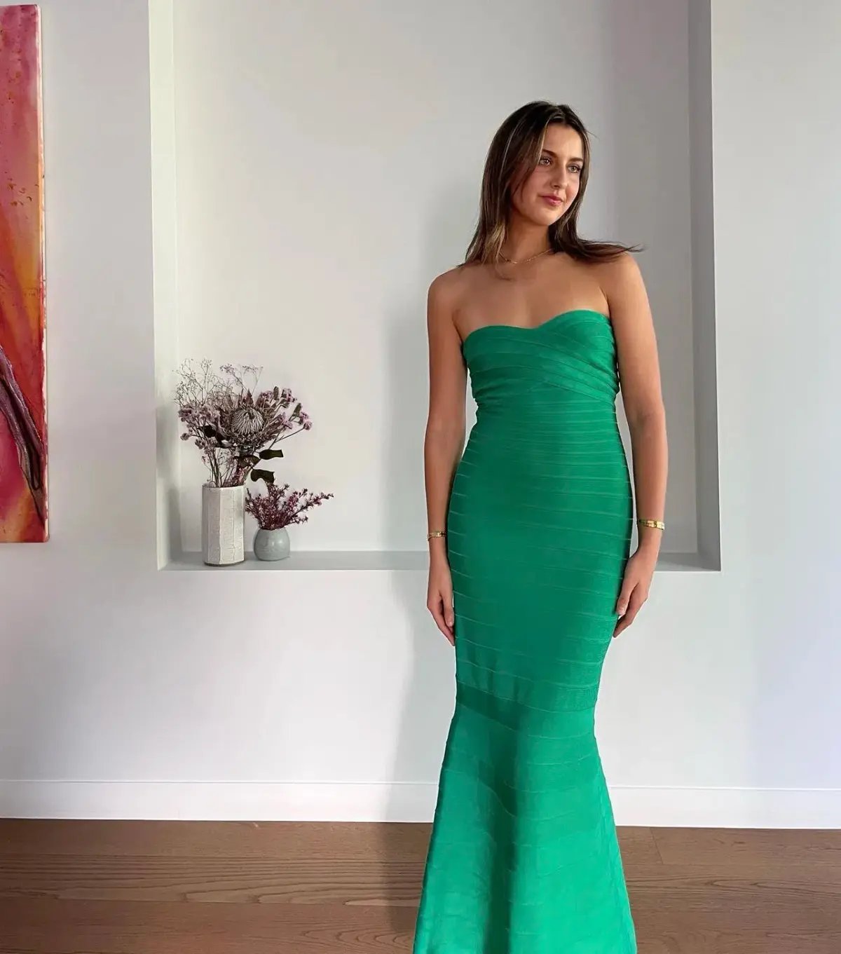 Herve Leger Green Sara Gown Green Size Small/AU8 photo 2