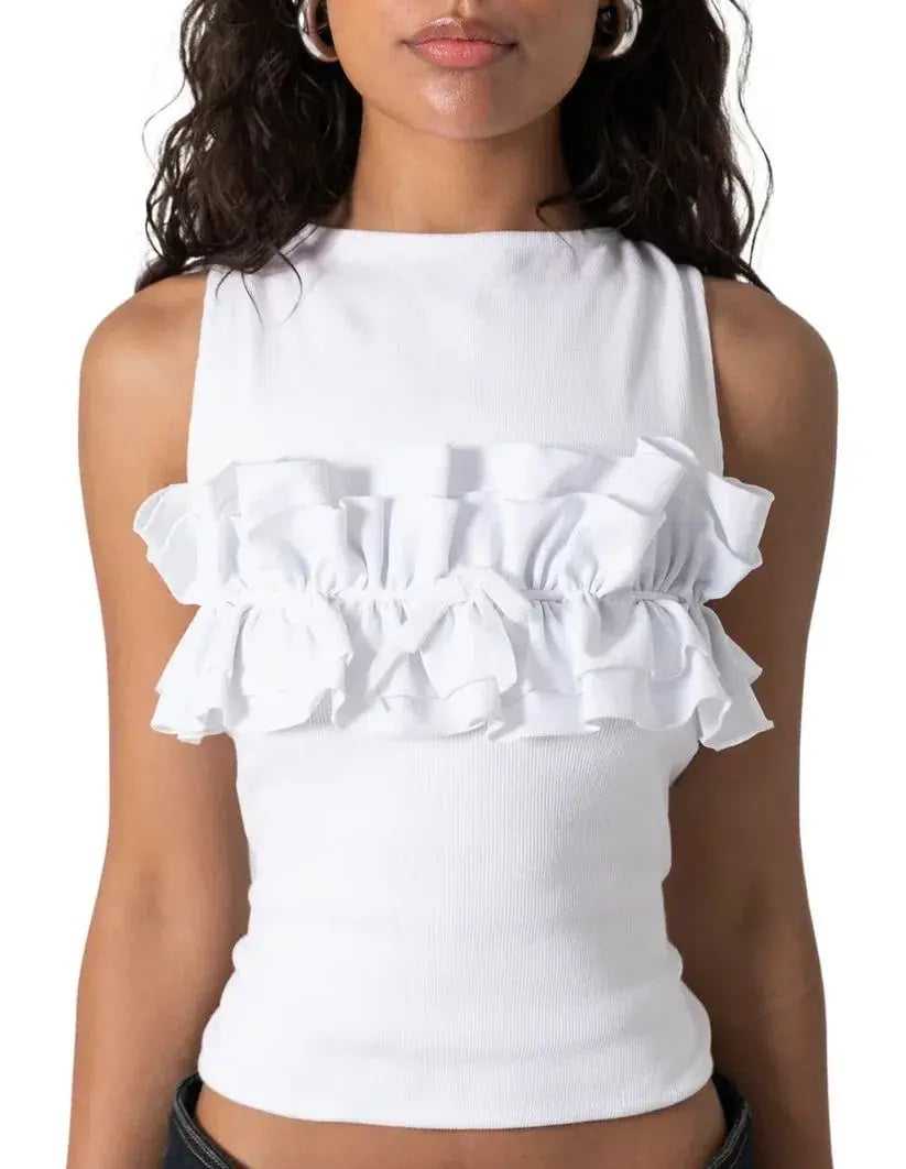 Bye Bambi Yurah Singlet in White Size 8/S photo 2