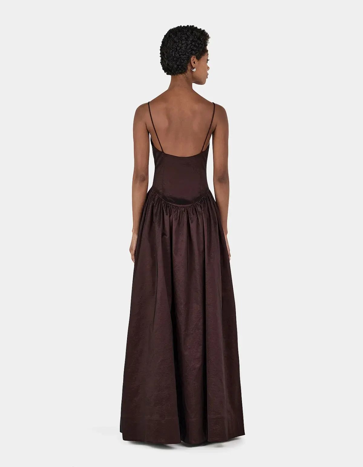 Hansen and Gretel Bellini Taffeta Floor Length Gown in Chocolate Brown Size 6/XS photo 3