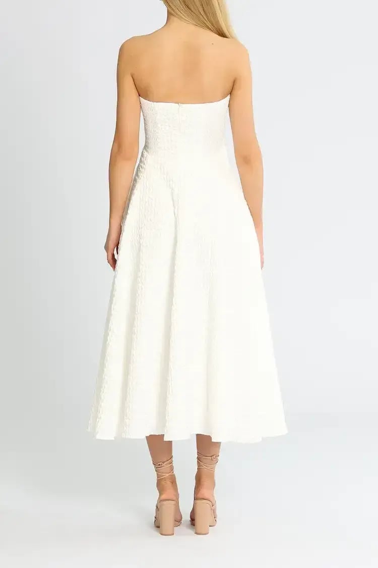 By Johnny Carrie Strapless Dress in White Size 12 photo 3