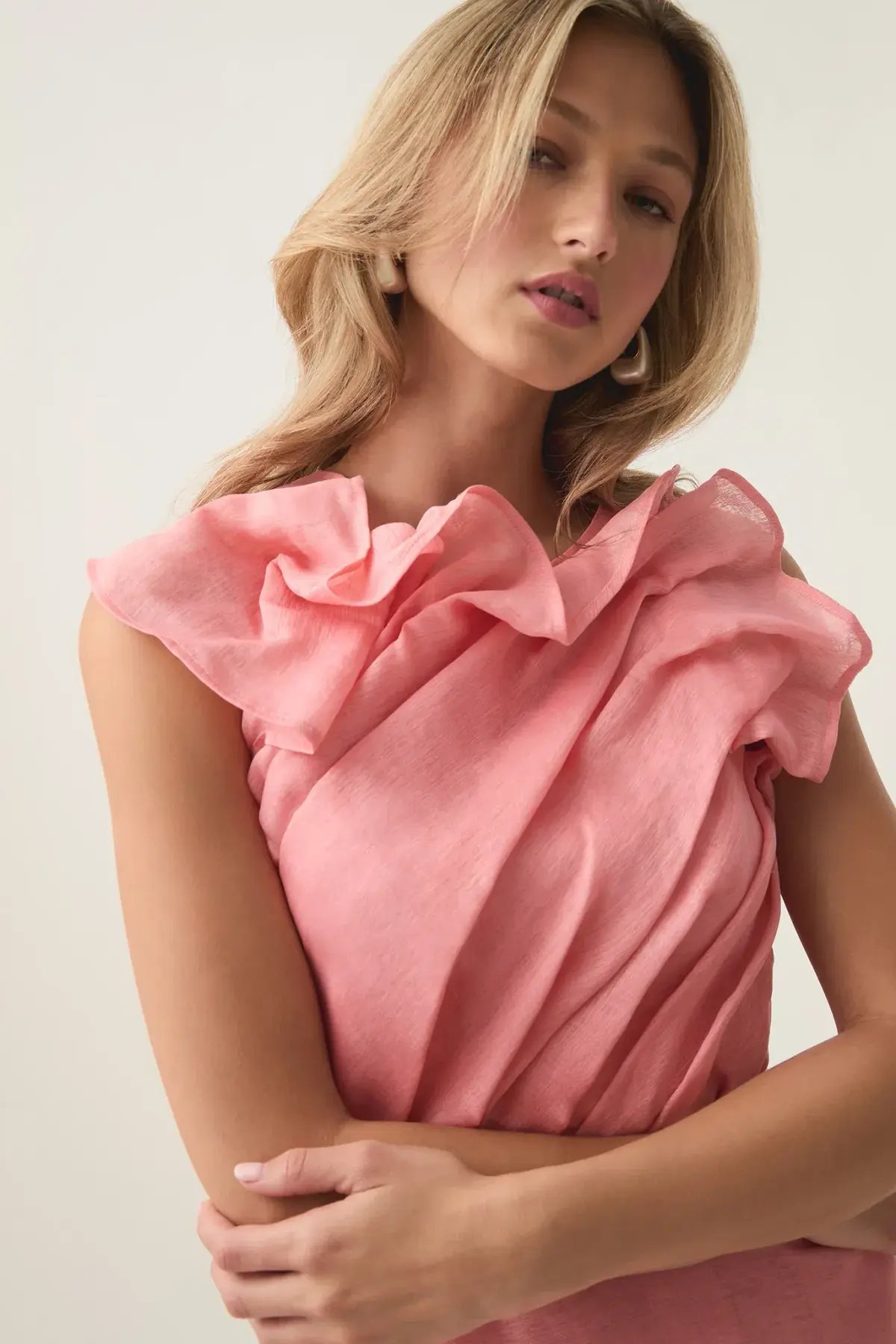 Aje Genesis Midi Dress in Washed Coral Size 14 photo 4
