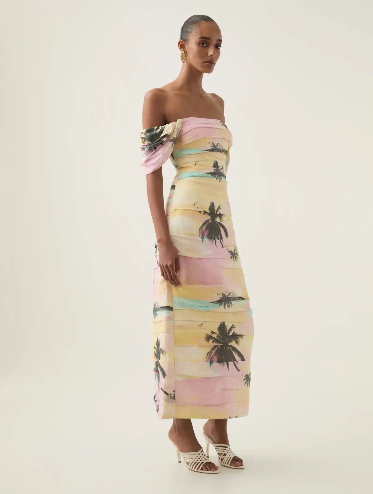 Aje Zara Gathered Midi Dress in Sunset Sky Size 14 photo 2