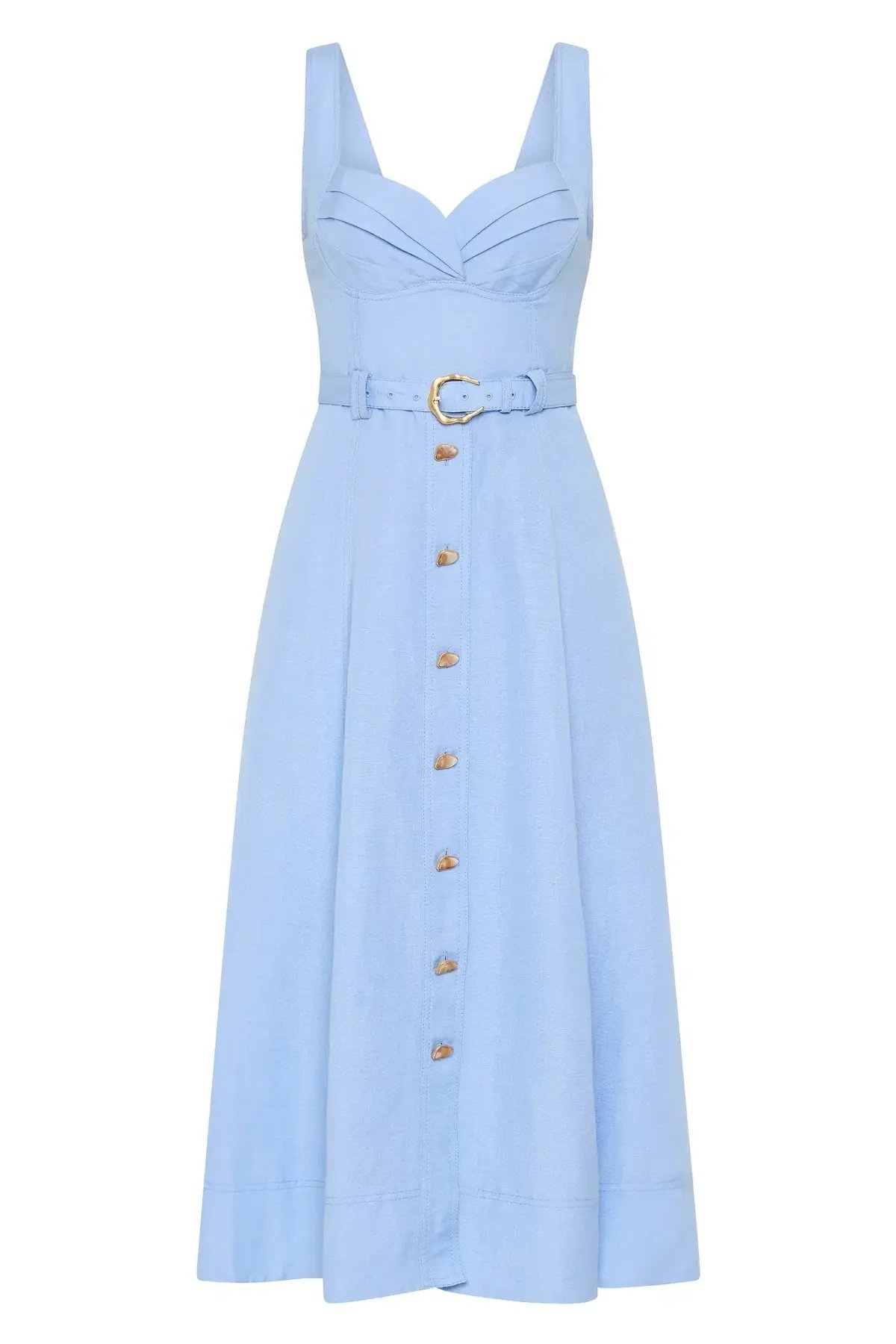 Aje Primary Belted Midi Dress Daydream Blue Size 12 photo 5