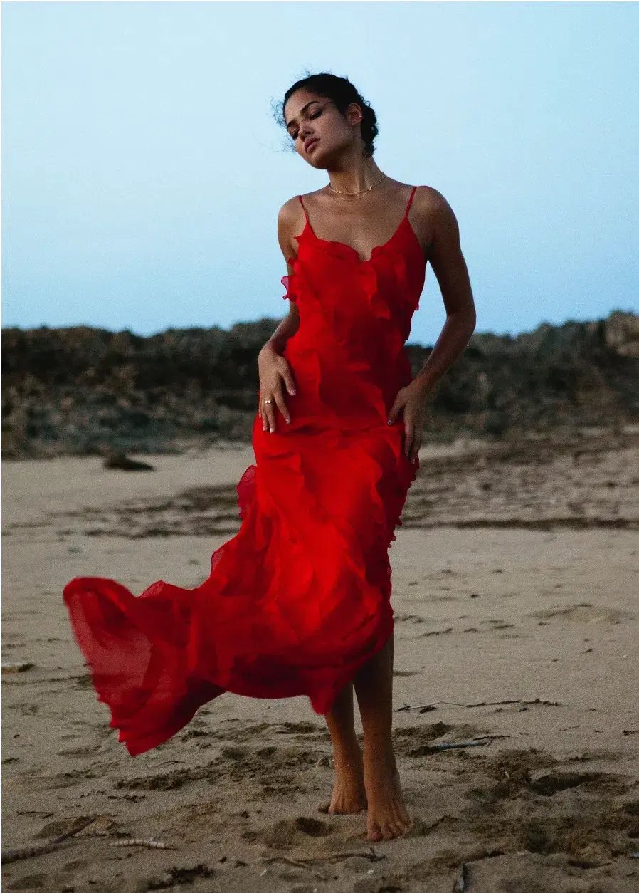 Rat & Boa Cecelia Dress Red Size Large /Au 12 photo 2