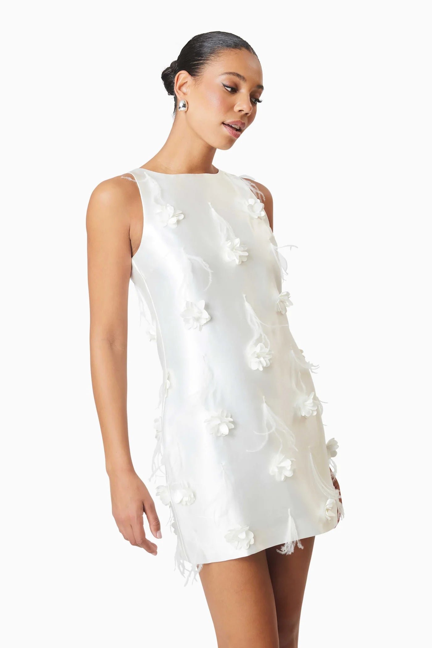 ELLIATT LUNARIA SATIN MINI DRESS - WHITE photo 2