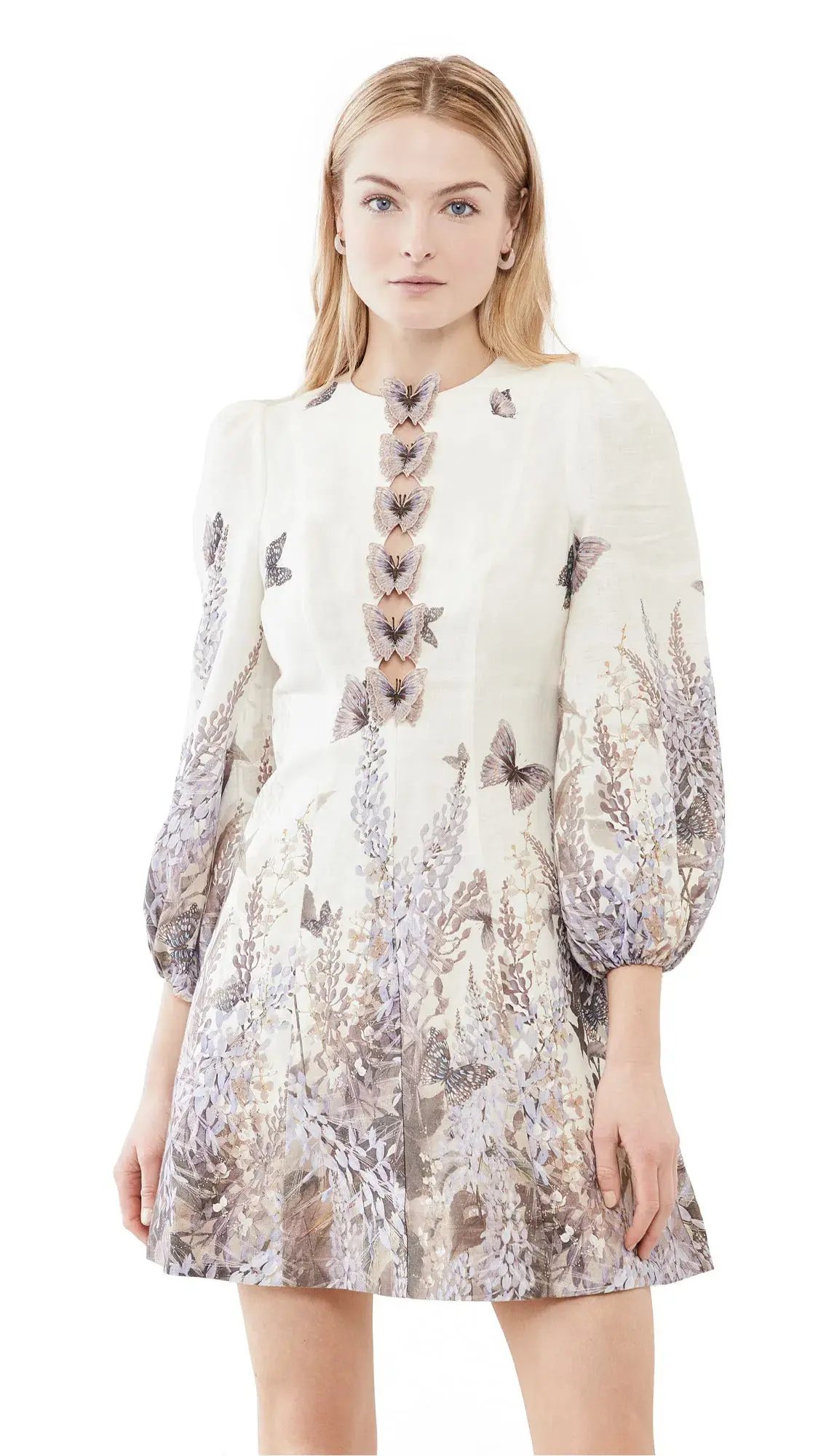 Zimmermann Luminous Butterfly Mini Dress Print Size 3/AU 14 photo 2