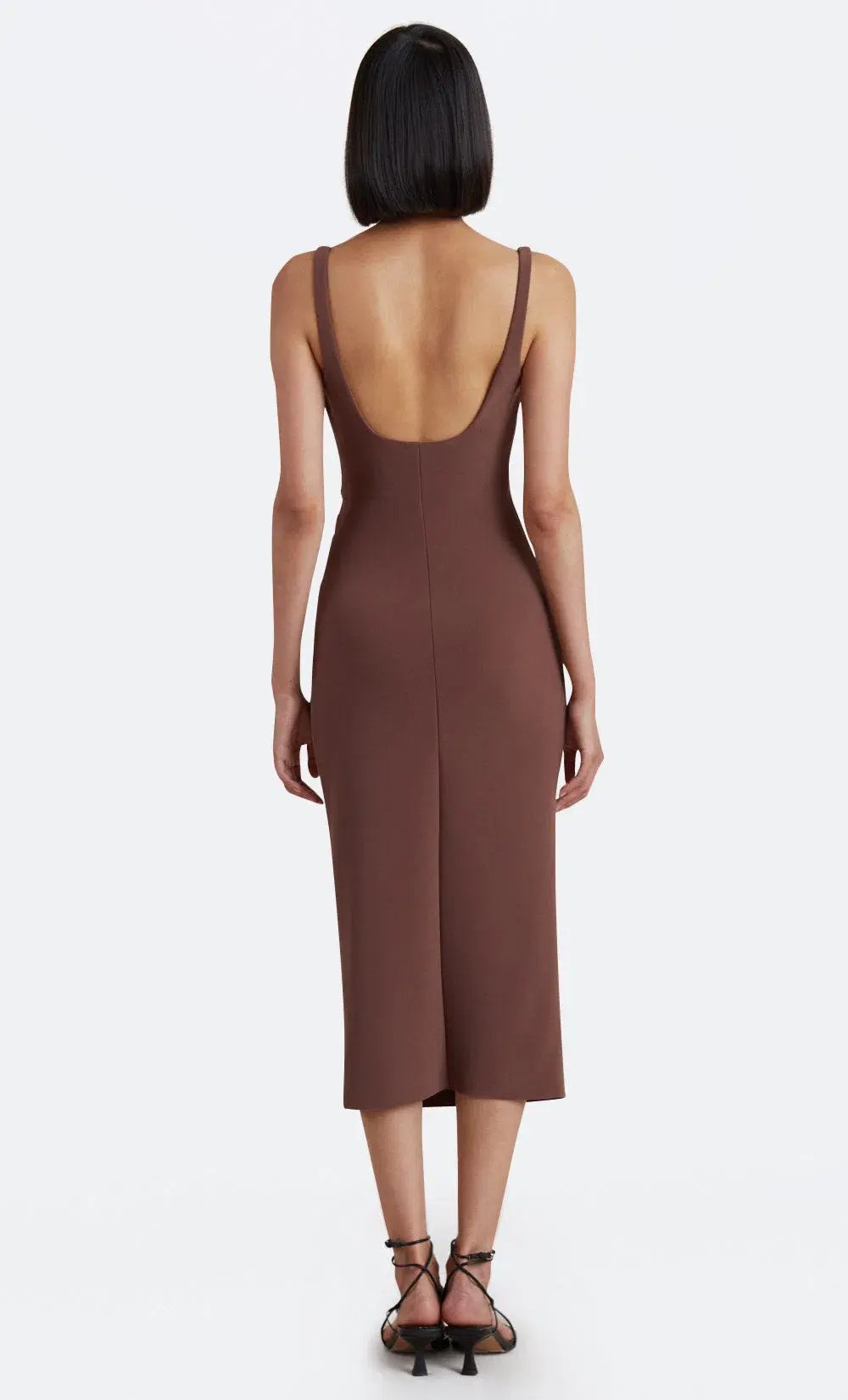 Bec & Bridge Karina Tuck Midi Dress Brown Size 6 / XS photo 3
