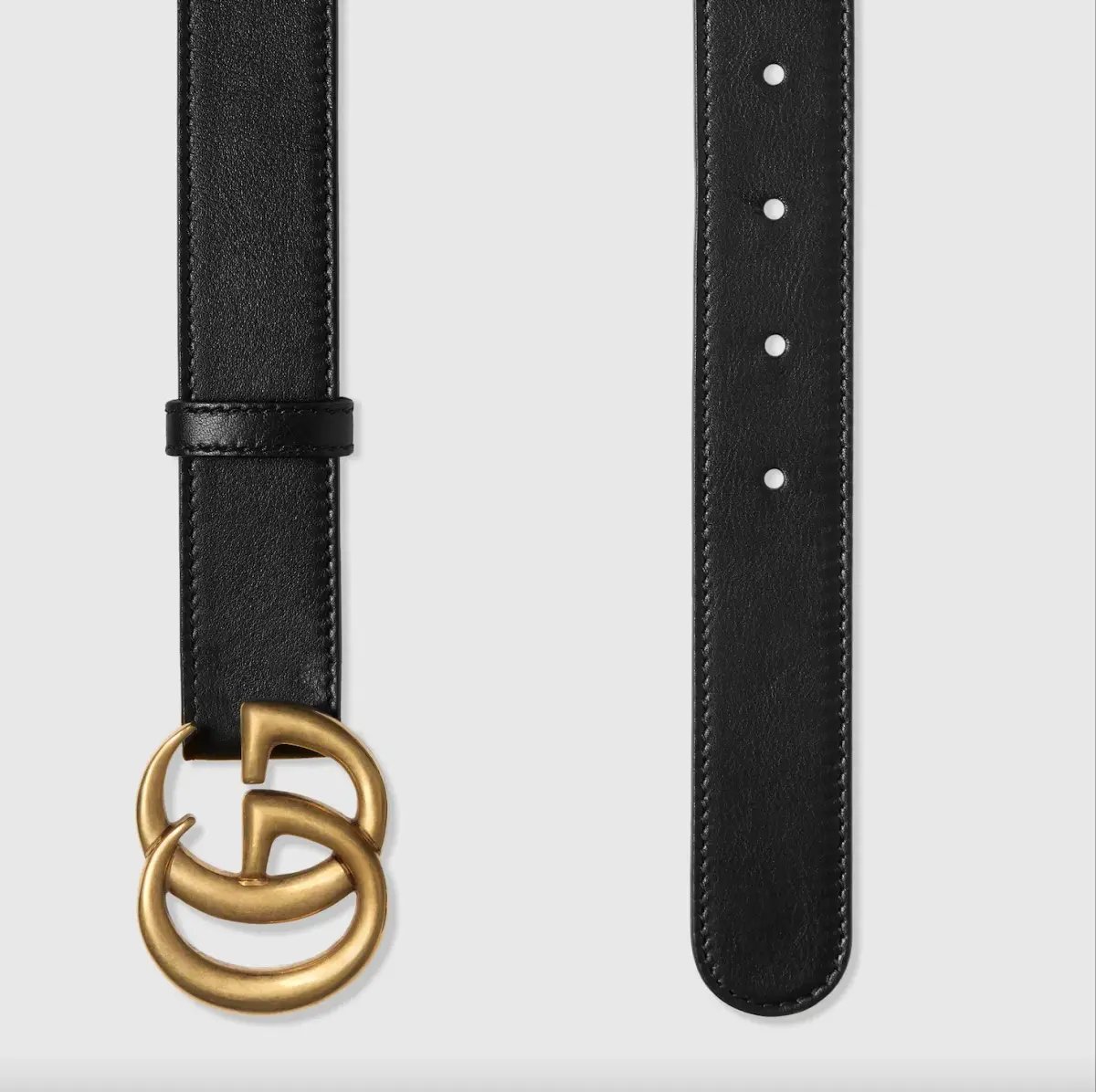 Gucci Double G Buckle Leather Belt Black Size 75 photo 2