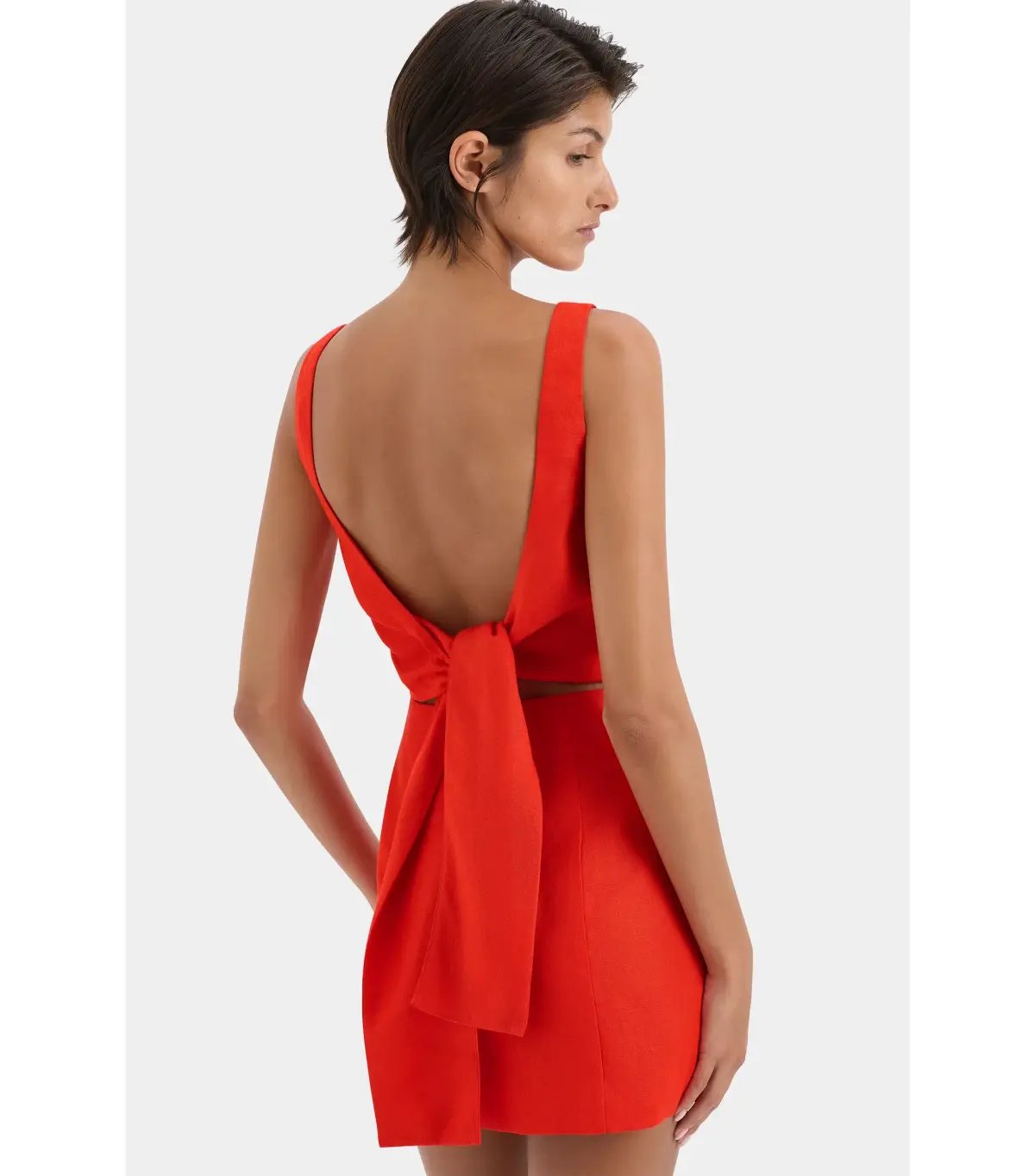 Sir the Label Iris Tie Mini Dress in Scarlet Red Size 1 / AU 8 photo 6