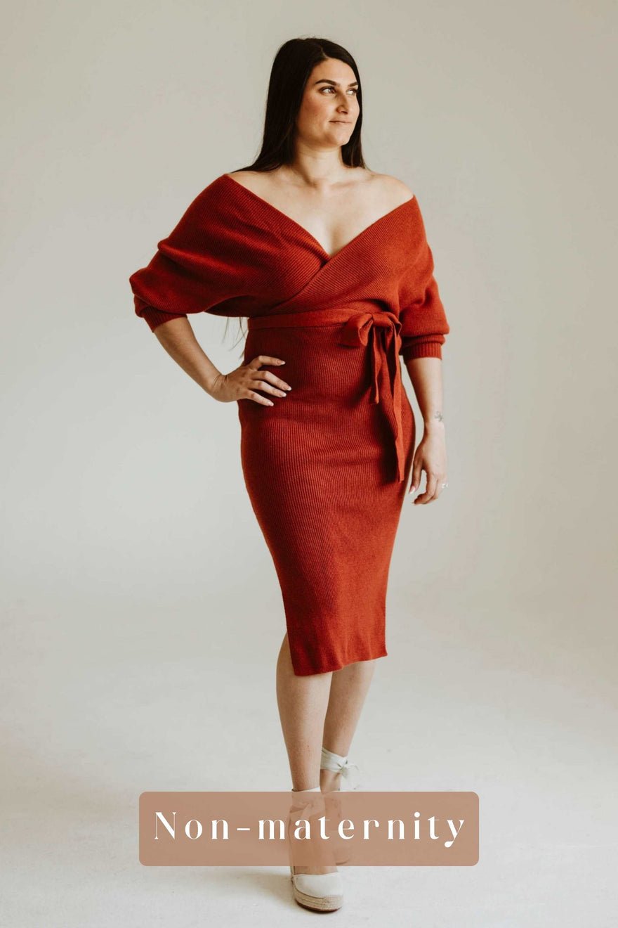 Petal and Pup Bambina Knit Midi Dress - Rust photo 2
