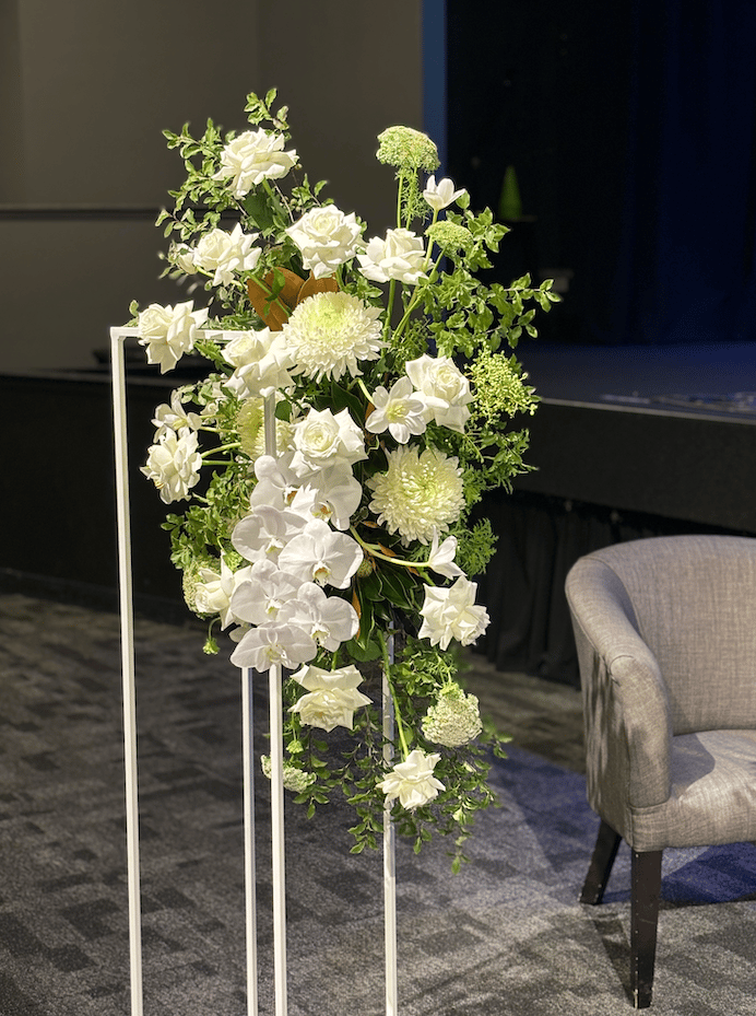 Tall White Flower Stands photo 6