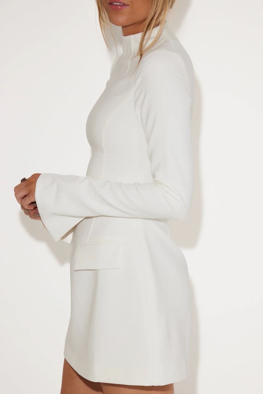 ODD MUSE THE ULTIMATE MUSE SPLIT SLEEVE MINI DRESS - WHITE photo 5