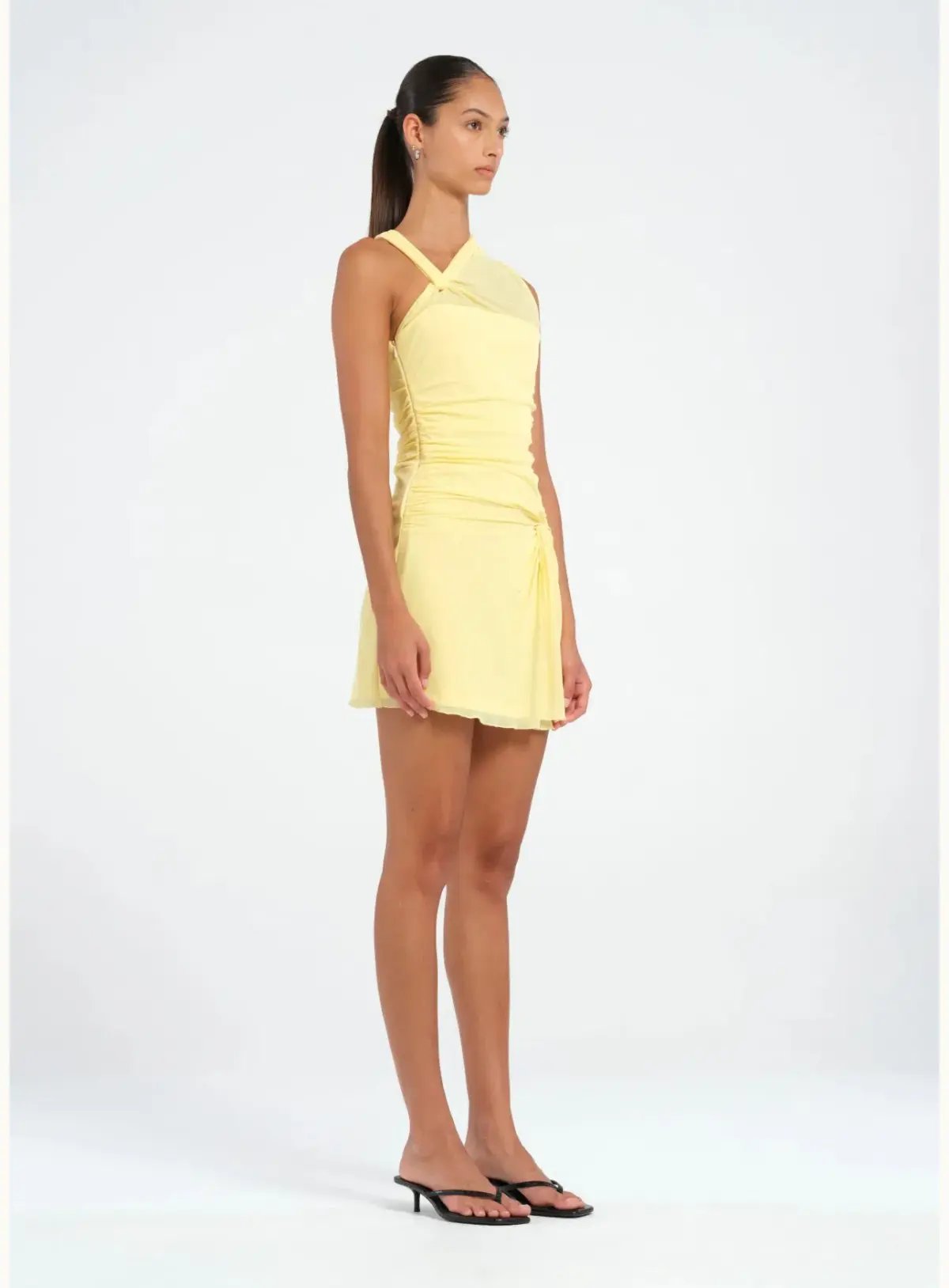 Benni Westly Twist Mini Dress Yellow Size 8 photo 4