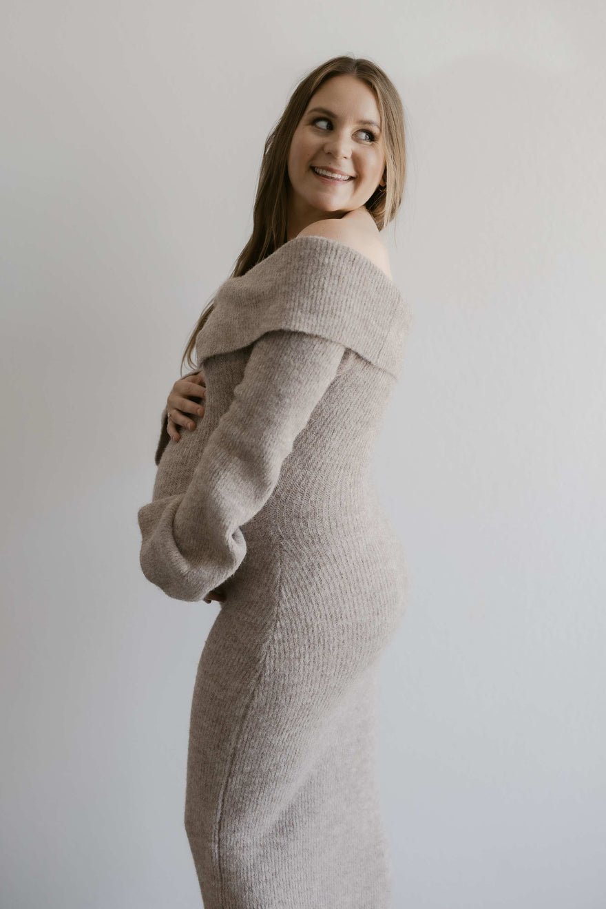 Meshki Baxter Off Shoulder Fluffy Knit Midi Dress photo 2