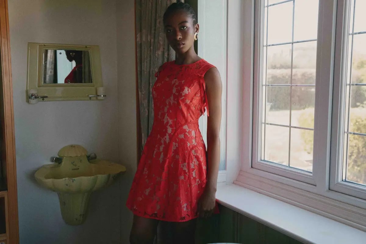 Lovaan Audrey Mini Dress Cherry Size 14 photo 3