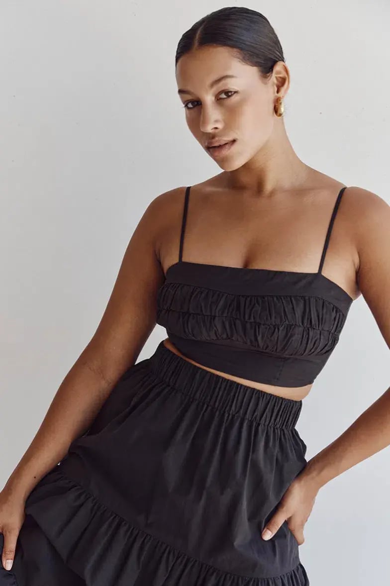 Dissh Elsa Cotton Crop Top & Skirt Set Black Size 6 photo 4