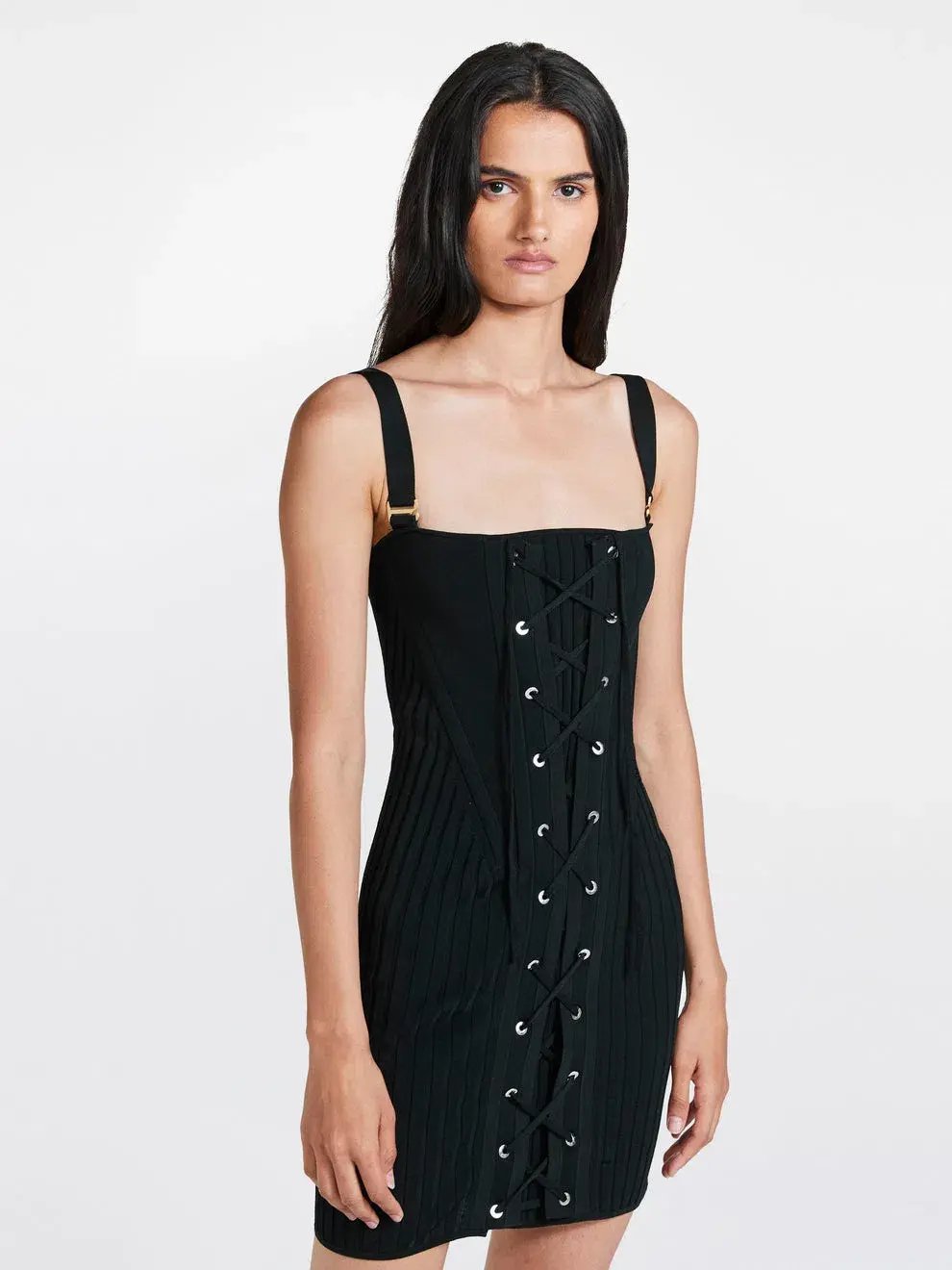 Dion Lee Laced Corset Dress Black Size S/Au 8 photo 2