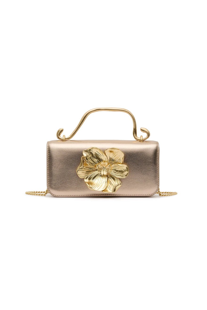 Aje Alessia Flower Clutch - Champagne Gold photo 2