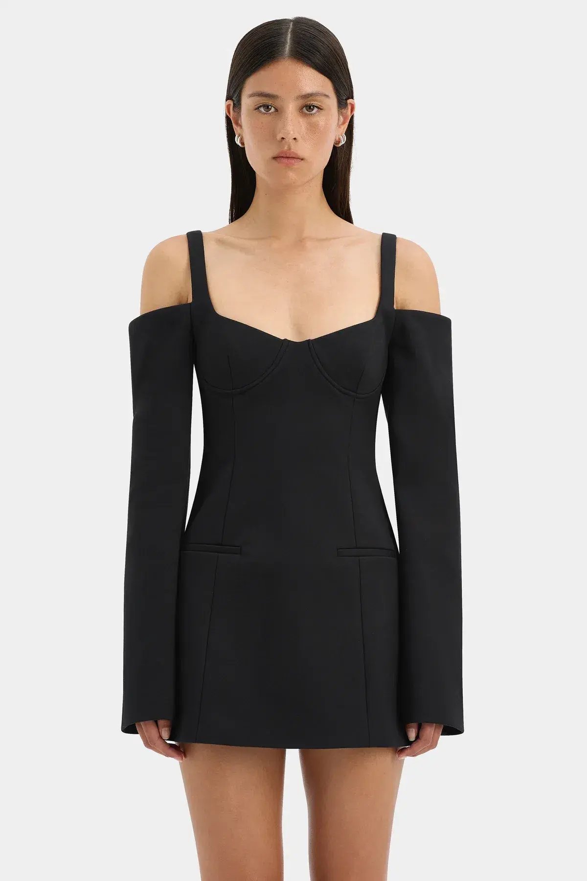 SIR SANDRINE LONG SLEEVE MINI IN BLACK SIZE AU 6 photo 3