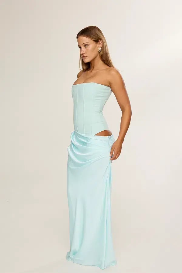 HNTR The Label Huxley Maxi Gown Aqua Size S / AU 8 photo 2