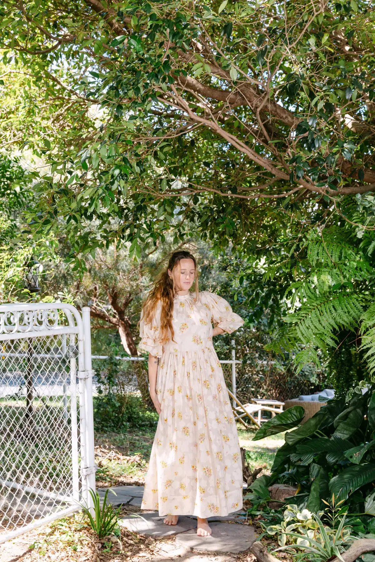 Alémais Clementine Puff Sleeve Midi Dress Size AU 12 photo 2