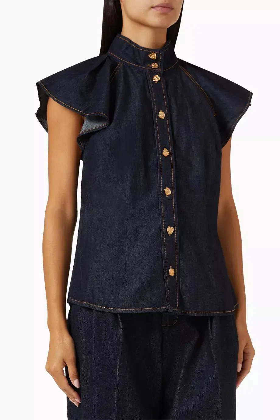 Zimmermann Crush Flutter Sleeve Shirt in Night Sky Size AU 12 photo 2