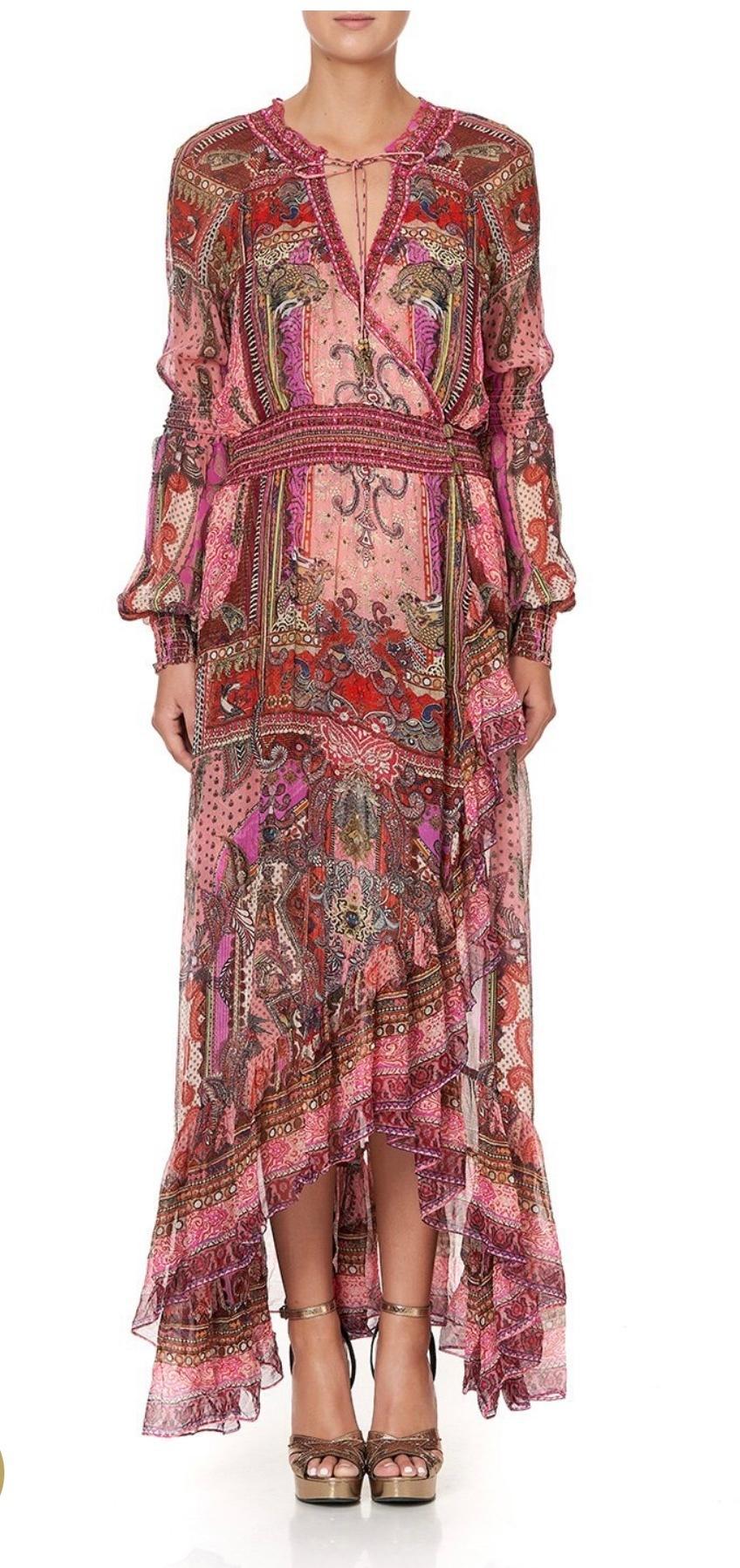 Camilla Lotus Lovers Blouson Sleeve Wrap Dress Size XL / AU 16 photo 2