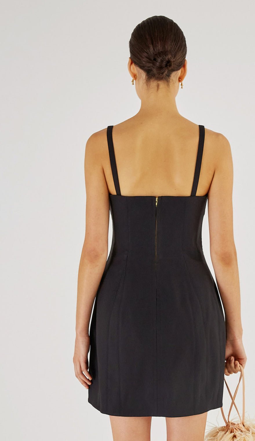 Oroton Bodice Detail Mini Dress In Black photo 4