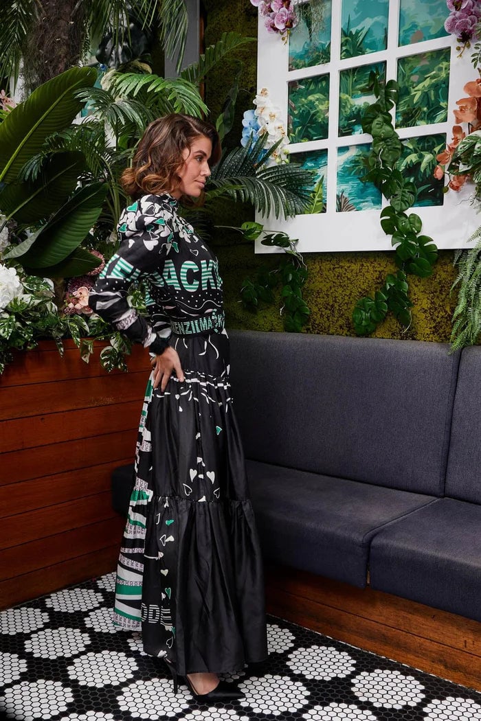 Mackenzie Mode Zig Zag Silk Maxi photo 2