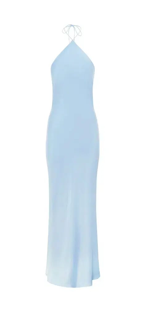 Maison Essentiele Halter Neck Dress Powder Blue Size XS / AU 6 photo 4
