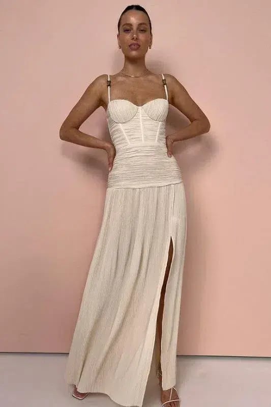 Manning Cartell Double Time Pleat Dress In Nougat // Size 10 photo 7