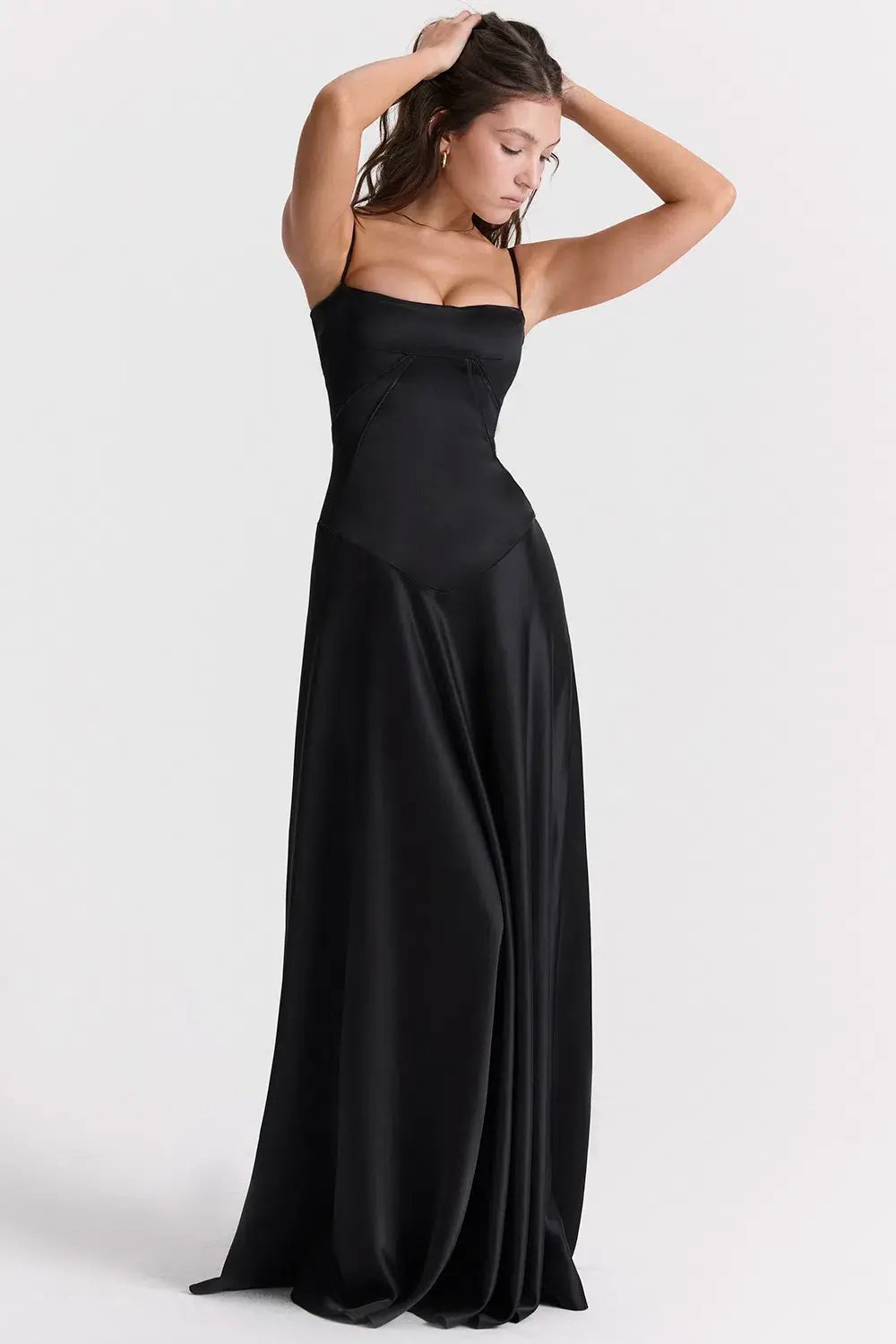 House Of CB Anabella Black Lace Up Maxi Dress Size XS/Au 6 photo 5