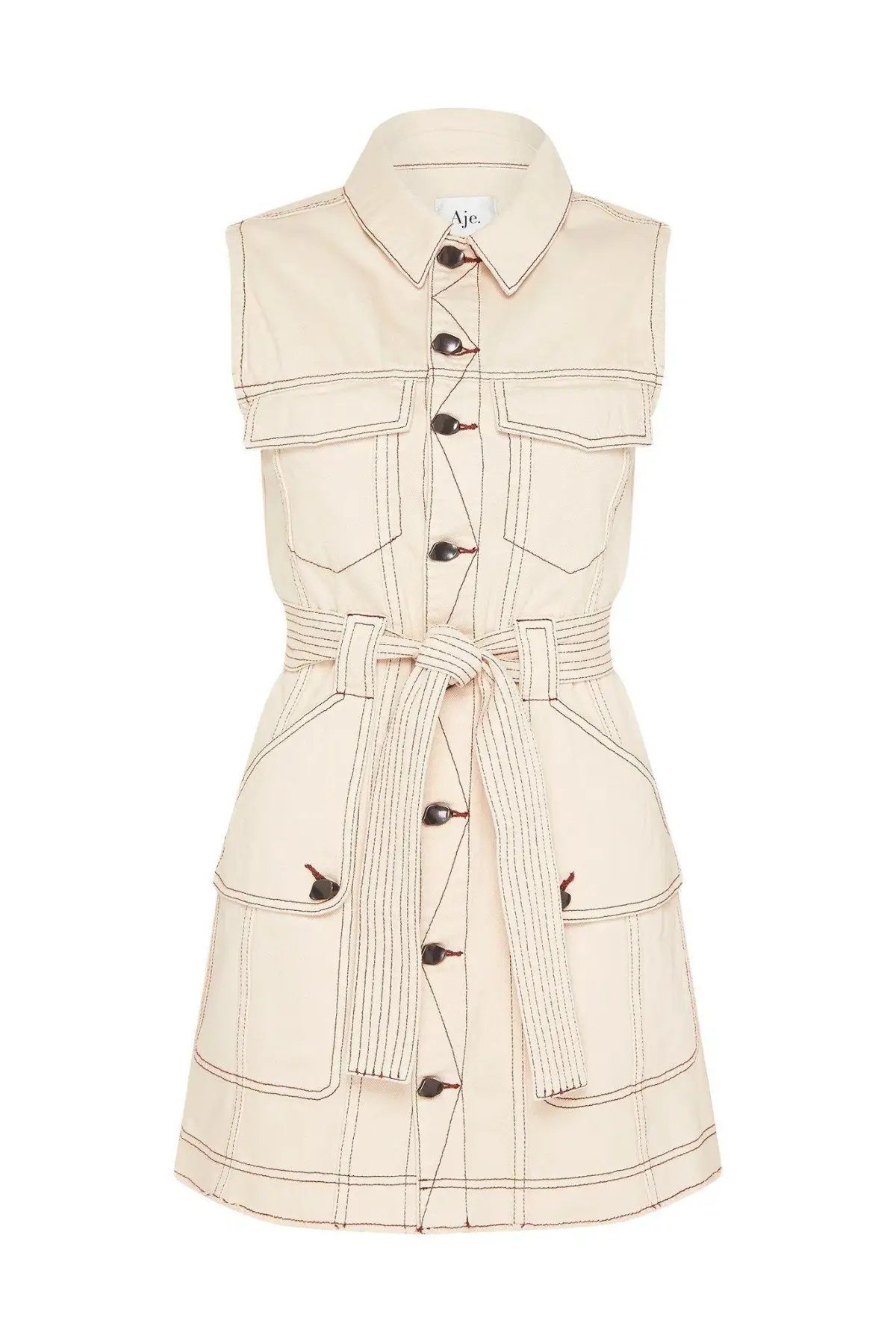 Aje Silvatica Mini Dress Beige Size 6 photo 4