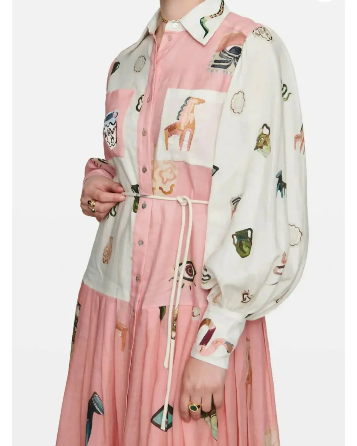 Alemais Cleo Shirtdress Pink Print Size AU 12 photo 2