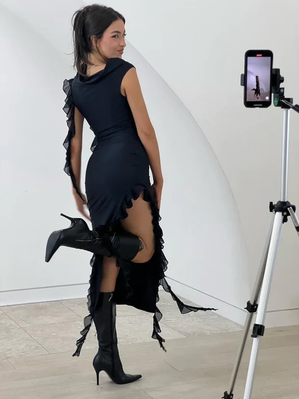 Fanci Club The Assassin Long Dress - Black photo 3