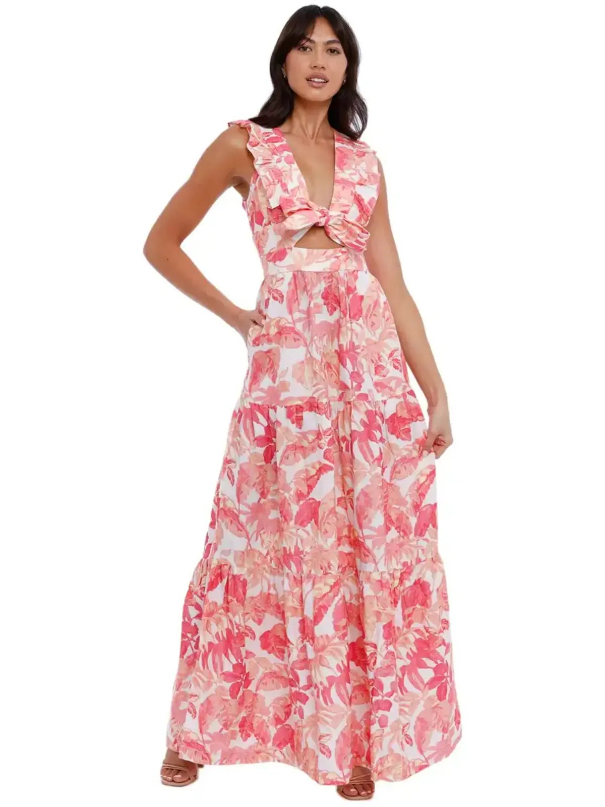Rebecca Vallance Tropicale Maxi Dress in Pink Size AU 14 photo 3