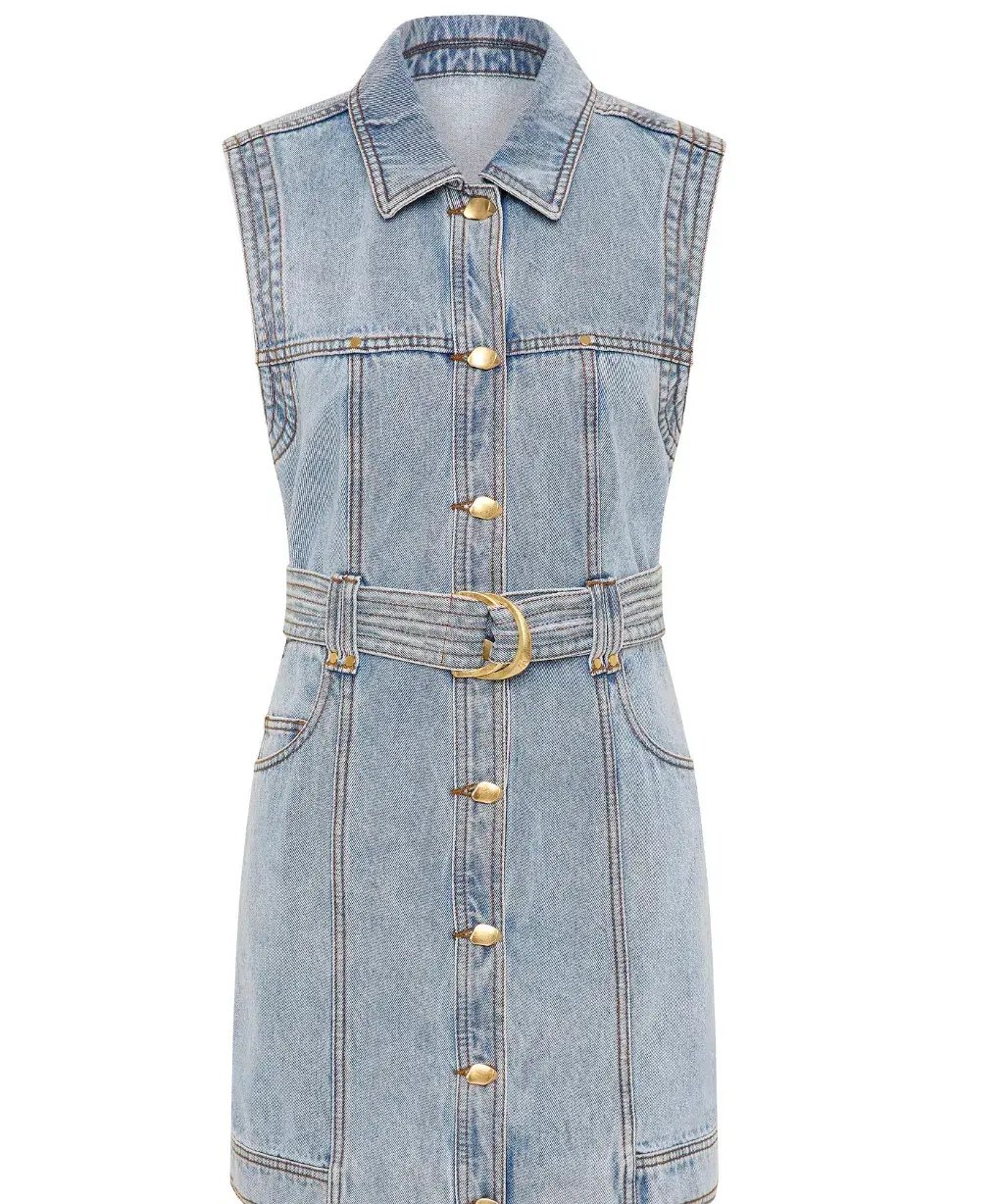 Aje Ray Denim Mini Dress Size 8 photo 2