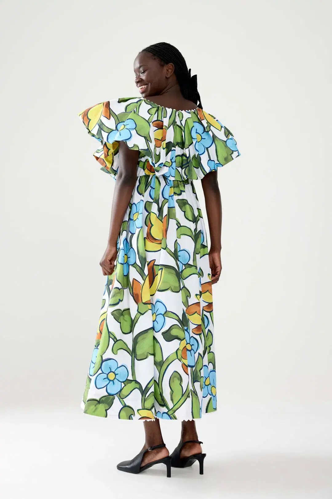 Binny The Front Lawns Midi Dress Multi Floral Size 16 photo 3