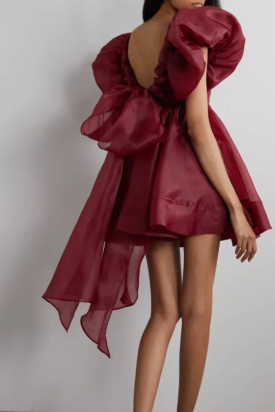 Aje Gretta Organza Mini Dress Burgundy Size 8 photo 3