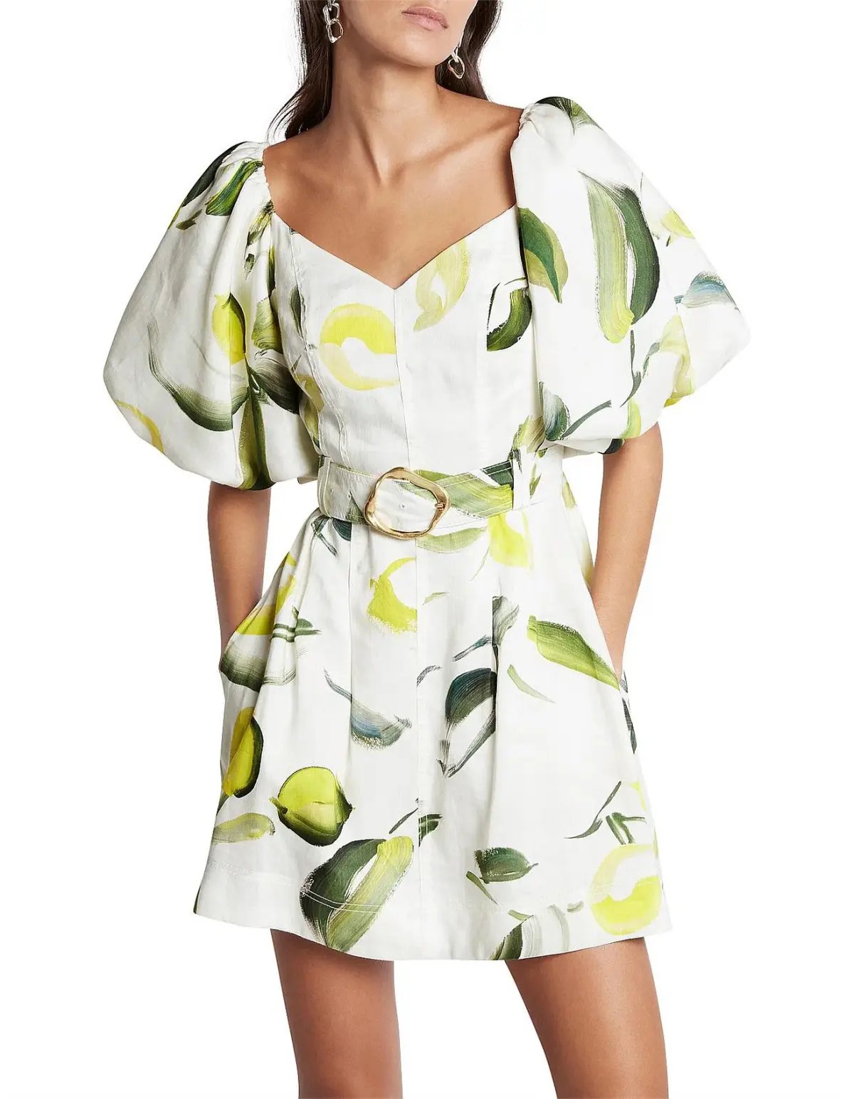 Aje Zest Mini Dress Tropical Lime Size 8 photo 3