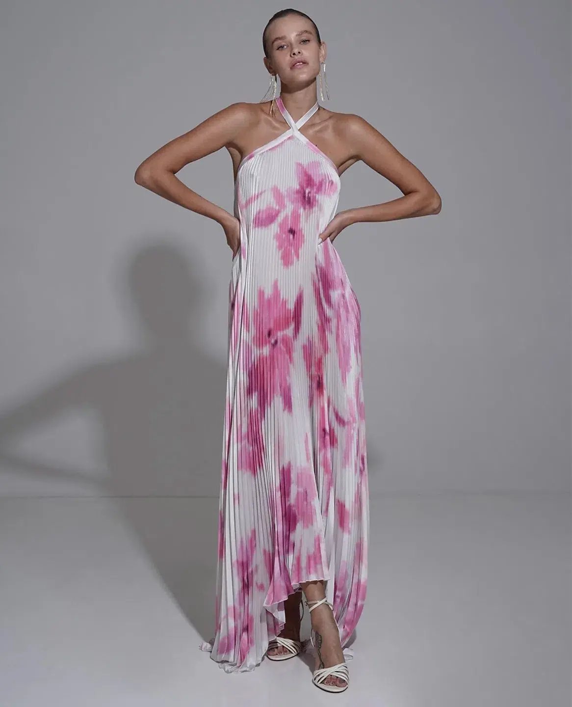 L'Idee Deesse Gown Jardin Pink Floral Print Size 12 photo 3
