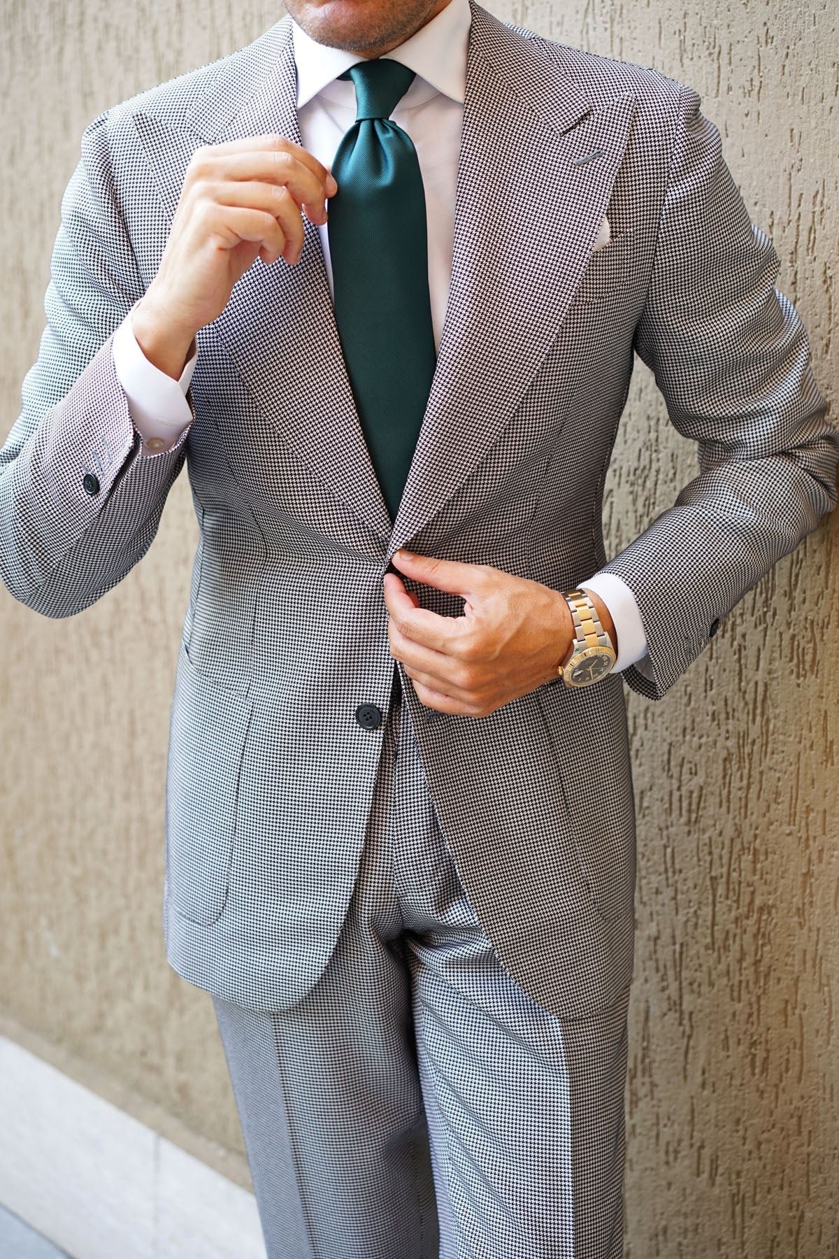 Otaa Dark Green Weave Necktie photo 2