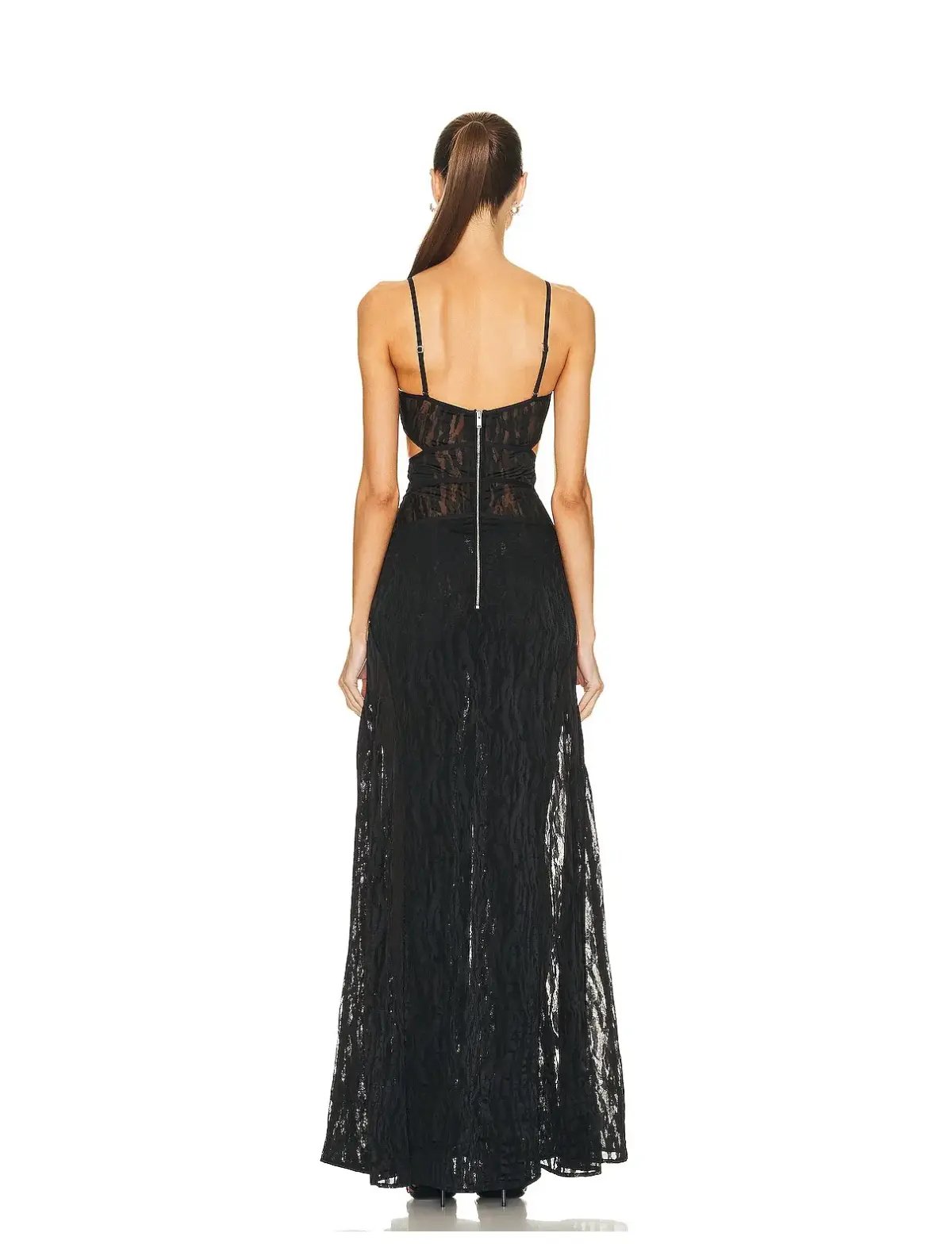 Dion Lee Fork Frame Leaf Dress Black Size 12 photo 3