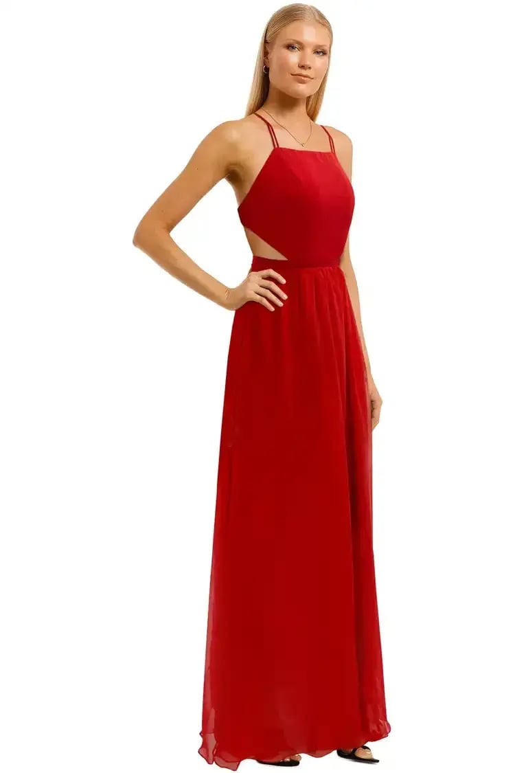 Fame and Partners Mildred Maxi Dress in Red Size 12 photo 2