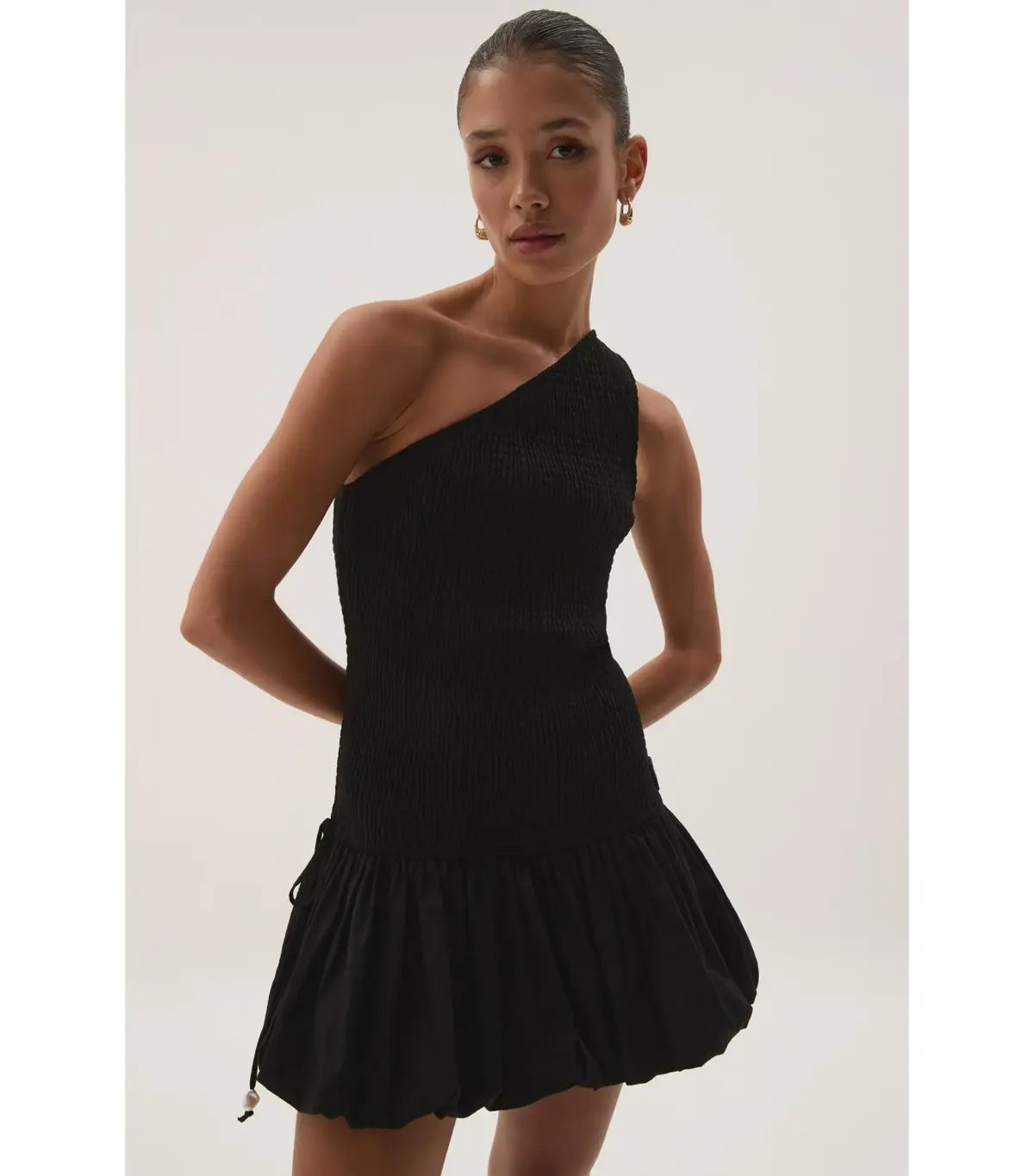 Aje Airlie One Shoulder Mini Dress Black Size AU 8 photo 2