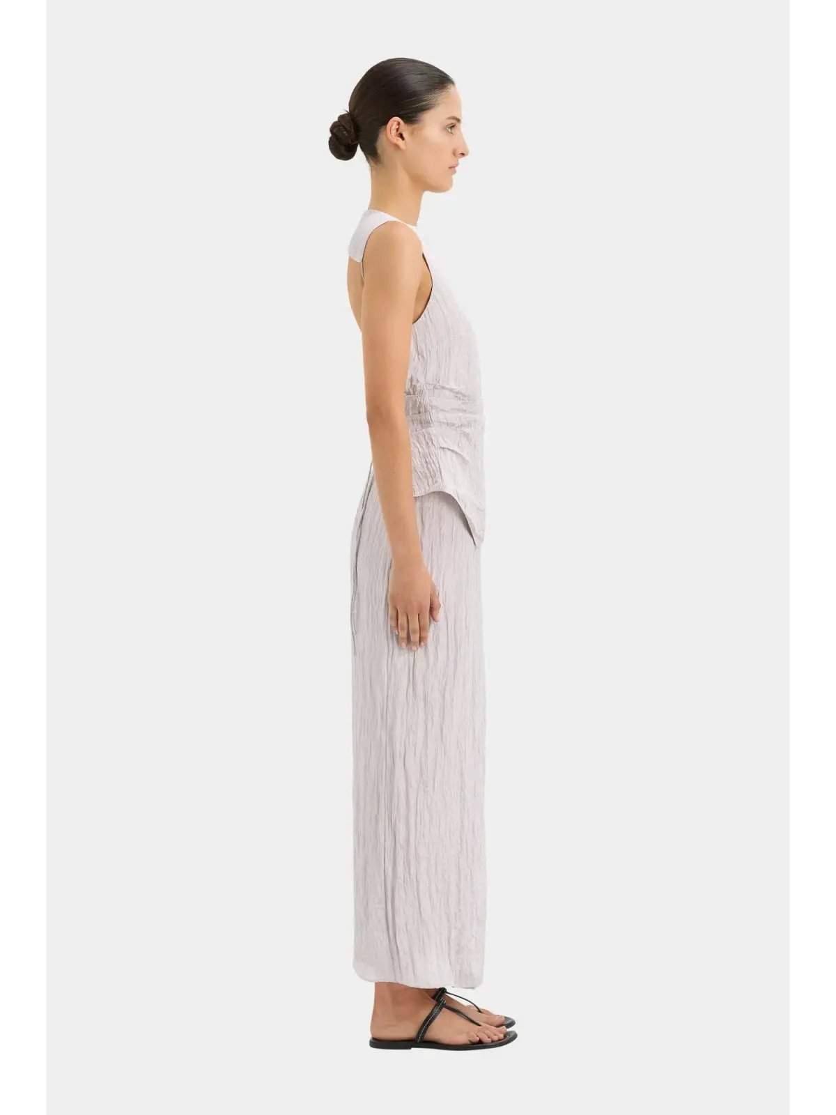 Sir The Label Ligera Open Back Top and Wrap Midi Skirt Set Silver Size AU 8 photo 2