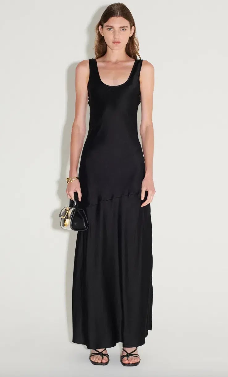 Hansen and Gretel Patricia Bias Cut Dress Black Size 12 photo 2
