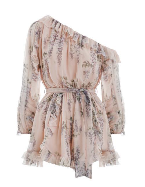 Zimmermann Folly Whimsy Playsuit Blush Nude Floral Size 0 / AU 8 photo 3