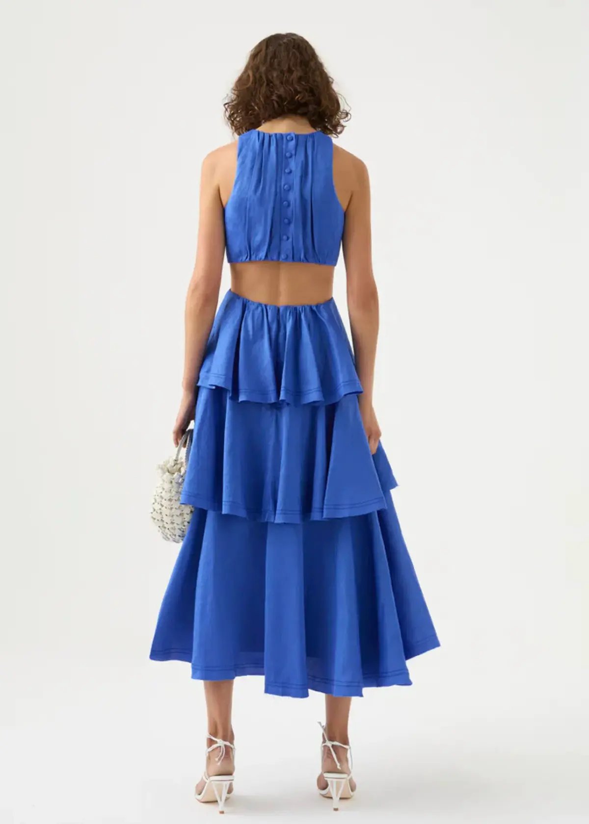 Aje Wave Cut Out Ring Midi Dress Blue Size 6 / XS photo 2