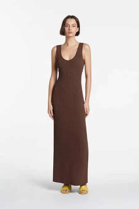 SIR THE LABEL SYLVIE TWIST DRESS CHOCOLATE SIZE AU 8 photo 3